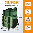 thumbnail image 3 of HOMEYA Cooler Backpack,24 Cans Backpack Coolers Insulated Leak Proof,Waterproof Lightweight Portable Cooler Bag for Beach Travel Camping,Army Green, 3 of 7
