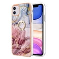 thumbnail image 3 of Compatible with iPhone 16 Case, Fantastic Marble Patterned Phone Case Anti-Scratch Slim Hybrid Hard Plastic Bumper+Soft Silicone TPU with Ring Kickstand Bumper Shockproof Cover,Rose, 3 of 6