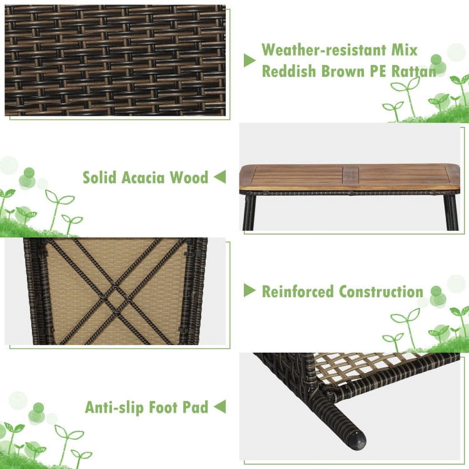 Aimee Lii 4 Pieces Patio Rattan Cushioned Conversation Set with 2-Tier Coffee Table, Outdoor Patio Furniture Aimee Lii 4 Pieces Patio Rattan Cushioned Conversation Set with 2-Tier Coffee Table, Outdoor Patio Furniture