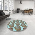 thumbnail image 4 of Ahgly Company Machine Washable Indoor Rectangle Transitional Tiffany Blue Area Rugs, 7' x 10', 4 of 7
