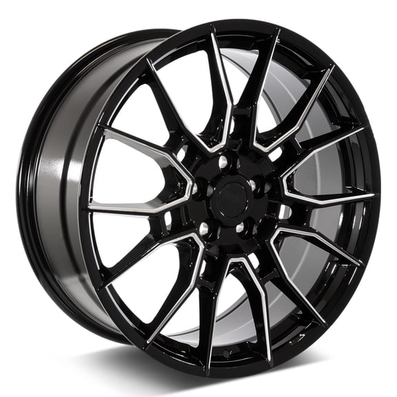 Set of 20" Gloss Black Milled TR-C Style Wheels Compatible with Toyota Camry, Avalon, Rav4 (20x8.5, 45mm Offset)