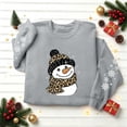 thumbnail image 4 of Women's Snowman Graphic Sweatshirt Crew Neck Long Sleeve Snowflake Sleeve Casual Pullover Top, 4 of 6