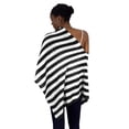 thumbnail image 2 of Womens Summer Fashion Light Weight Striped Poncho Shrug Cover Up, 2 of 2