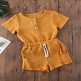 thumbnail image 4 of Unisex Baby Solid Color  Neck Short Sleeve Tee Shorts Set, 4 of 6