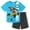 Bright blue / dark gray, variant on Hot Wheels Little Boys T-Shirt and Mesh Shorts Outfit Set Toddler to Big Kid