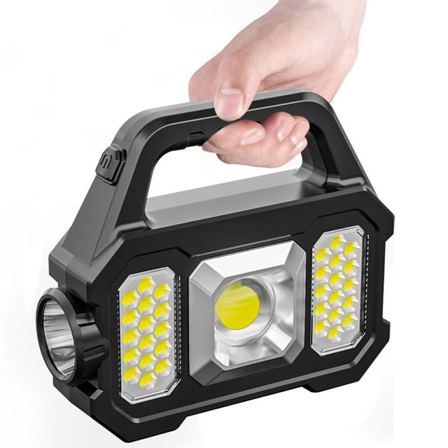 Outdoor Portable Camping Fishing Flashlight Work Light Multi-Modes Solar Powered