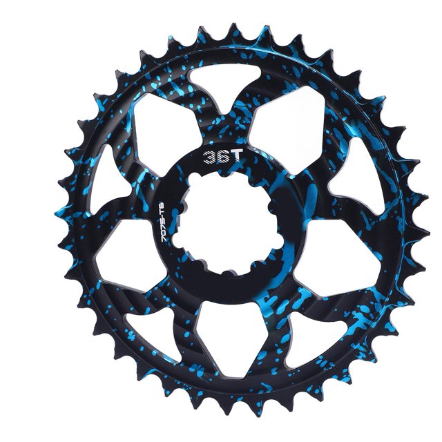 36T Bike Chainring, 7075 Aluminum Alloy Lightweight Positive Negative Tooth Round Chainwheel Easy Installation Chainring Chainwheel for GXP Road Bikes