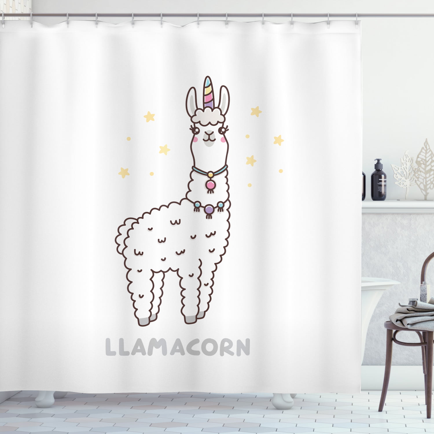 Alpacas and mountains Bathroom Shower Curtain Waterproof Fabric w/12 Hooks new 