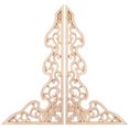 thumbnail image 6 of Mersess 2pcs Wood Carved Onlay Applique Furniture Decal Unpainted Door Cabinet Decoration for Home and Furniture Style, 6 of 10