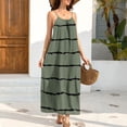 thumbnail image 6 of Gamivast Beach Dresses for Women Spaghetti Strap Maxi Dress Loose Fit Slip Dress Tie Dye Stripe Print Flowy Hem Casual Summer Vacation Outfits, 6 of 8