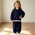 thumbnail image 4 of Trikvn Kids Girls Fall Tracksuit 2-Piece Outfit Collared Long Sleeve Pullover Sweatshirt and Elastic Waist Sweatpants Set Casual Athletic Loungewear Active Playwear, 4 of 8