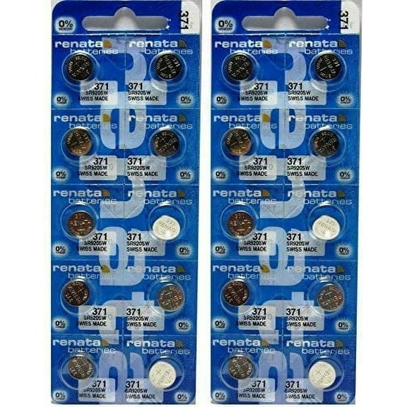 Renata 20 Silver Oxide 371 Zero Mercury Electronic Batteries