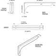 thumbnail image 2 of Ekena Millwork 2"W x 18"D x 6 1/2"H Embrey Steel Bracket, White Primer, 2 of 11