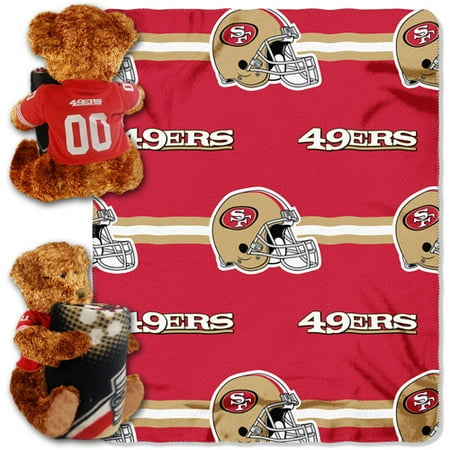 NFL San Francisco 49ers Bear Throw/Pillow Combo