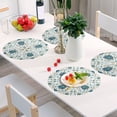 thumbnail image 6 of Ryvnso Indian Print Round Plate Mats Dining Table Placemat Set of 4 for Holiday Decoration, 6 of 7