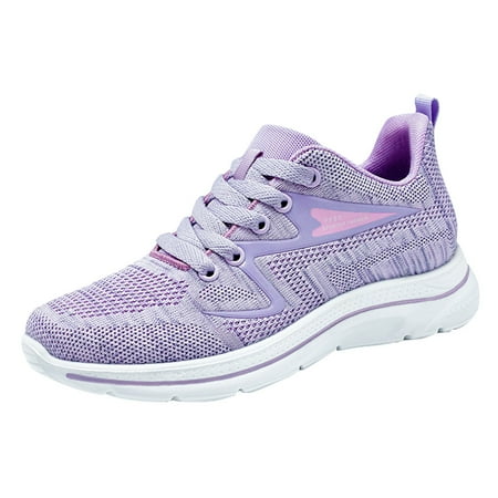 

GWAABD Casual Jogging Walking Shoes Fashion Summer and Autumn Women Flat Lightweight Mesh Breathable Solid Color Casual