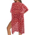 thumbnail image 5 of HELLHERO Polyester Long Kimono Swimsuit Cover Up for Pool Casual Free Size Cover Ups for Swimwear Women Polka Dot Print, 5 of 6