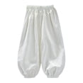 thumbnail image 3 of Qabnzmfo Cotton Pants for Kids Girls Elastic Waist Loose Fit Lounge Trousers Breathable Lightweight Summer Beach Vacation Pants, 3 of 5