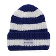 thumbnail image 1 of Gorros de lana para hombres y mujeres, gorro de punto grueso de dos colores con rayas verticales, tejido de dos colores para invierno, 1 of 6