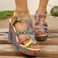 thumbnail image 2 of Modisza Platform Wedge Sandals Open Toe Slingback Dress Shoes High Wedges Party Slides Colorful Summer Vacation Sandal Orange size 7.5, 2 of 6