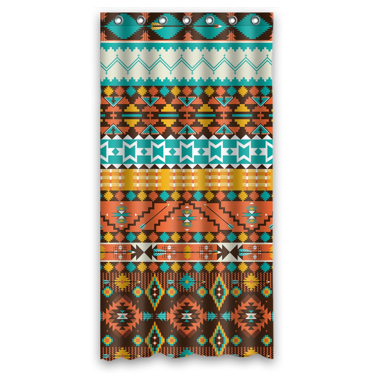 YKCG Colorful Aztec Bohemian Geometric Shower Curtain Waterproof Fabric Bathroom Shower Curtain 36x72 inches
