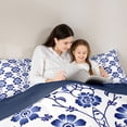 thumbnail image 5 of Castle Fairy Blue Flowers Queen Comforter Set for Teens,Chic Floral Bedding Comforter Set, 5 of 8