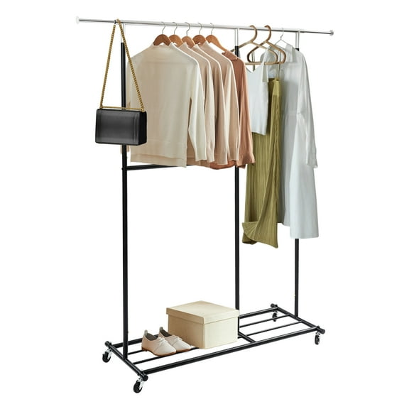Clothes Rack, Clothing Rack with Wheels, Rolling Garment Rack