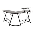 thumbnail image 4 of Pemberly Row L-Shaped Steel Metal Computer Gaming Desk in Black, 4 of 8