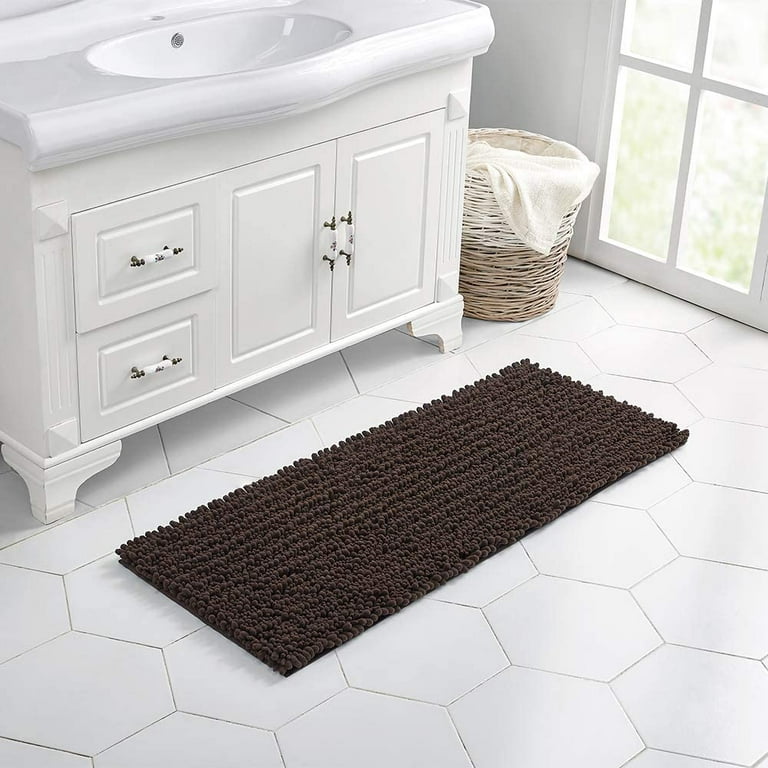 YIHOUSE Thick Microfiber Bathroom Rug Soft Bath Mat for Bathroom Machine  Washable Non Slip Absorbent Shower Carpet Rug 27 X 47 Dark Grey