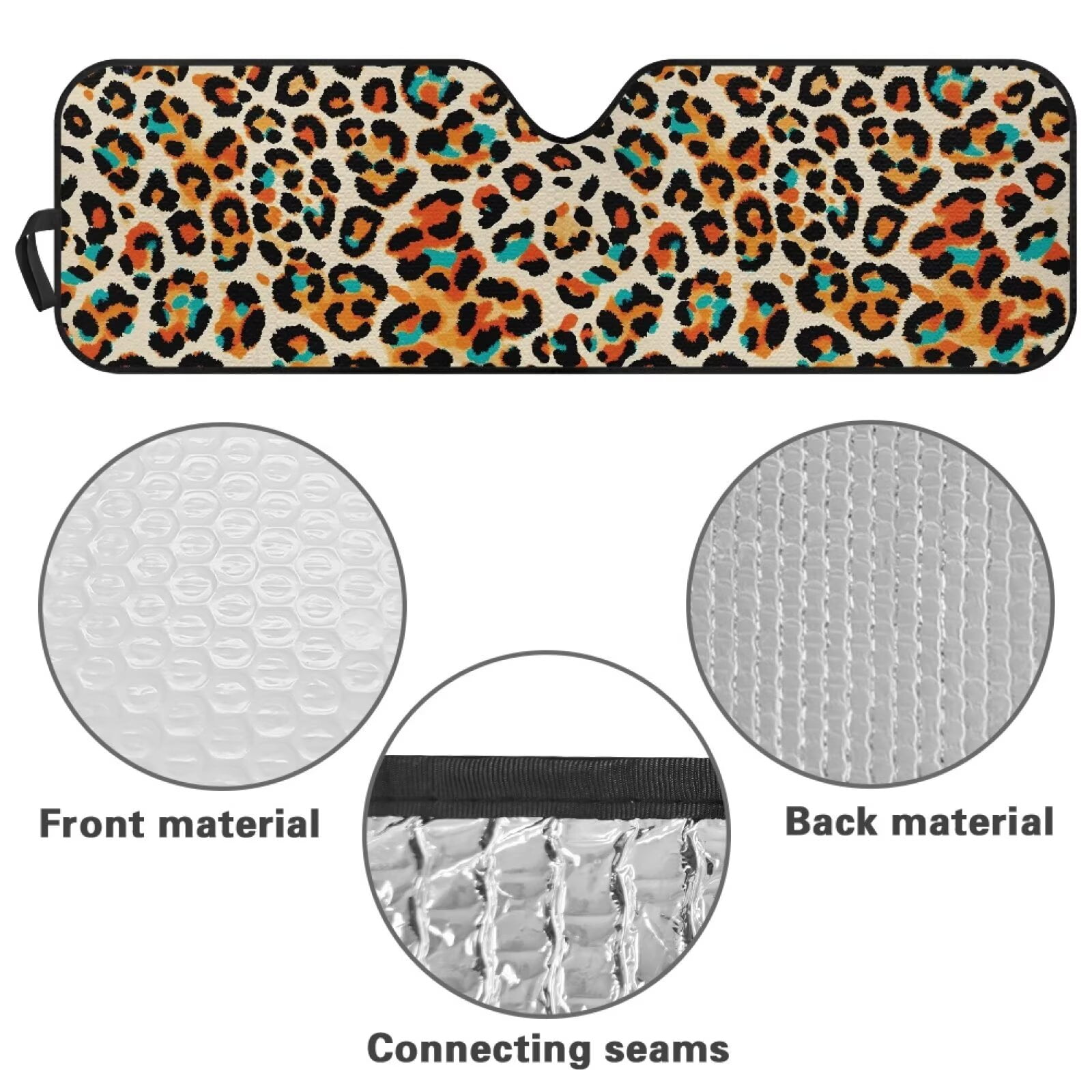 Uorisanigo Windshield Sun Shade,Cheetah Leopard Print Car Sunshade for Jeep Wrangler JL JLU 2018-2024 Rubicon Sahara 2 Door & 4 Door & Gladiator JT, Sun Visor Shade Keep Vehicle Cool