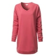 thumbnail image 5 of Made by Olivia Women's Casual Oversized Loose Fit V-Neck Fleece Pullover Sweatshirts Tunic Fall Outfits S~3X, 5 of 7