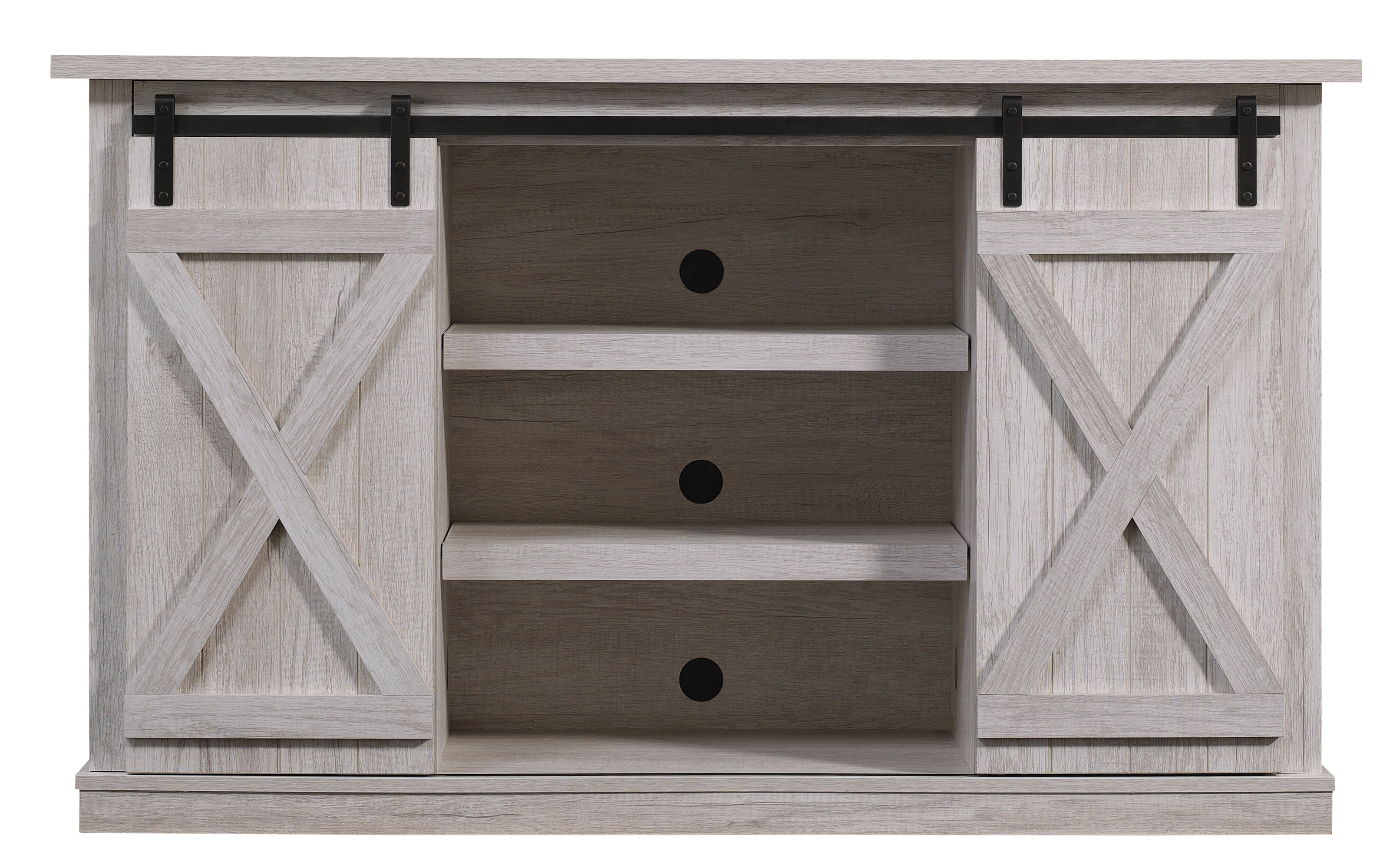 Twin Star Home Terryville Barn Door TV Stand for TVs up to 60", White Oak