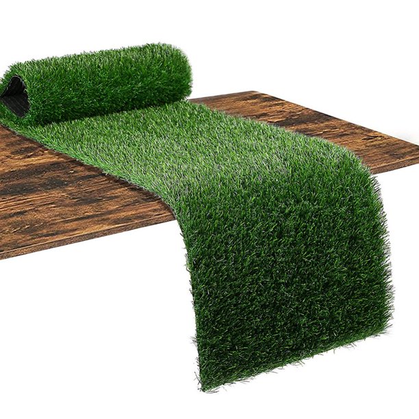 Grass Table Runner 12 x 35 Inch, Green Artificial Tabletop Decor for Wedding, Birthday Party