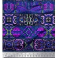 thumbnail image 1 of Soimoi Velvet Fabric Stripe & Floral Kaleidoscope Print Sewing Fabric Yard 58 Inch Wide, 1 of 1