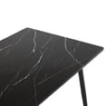 thumbnail image 6 of Ktaxon 55" Dining Table for 6, Faux Marble Dining Room Table Dinner Table with Metal Feet for Home Kitchen Restaurant Black, 6 of 10