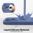 thumbnail image 4 of Funda de silicona para iPhone 14 Pro Max con protector de cámara, funda de gel de goma suave, fina y ajustada, protección estética de TPU con agarre, neutra, para mujer y niña, color azul marino, 4 of 8