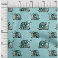 thumbnail image 2 of oneOone Cotton Poplin Turquoise Blue Fabric Wreath Personalized Name Craft Projects Decor Fabric Printed By The Yard 56 Inch Wide, 2 of 6
