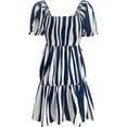 thumbnail image 4 of FASHIONWT Women Ruffle Boat Neckline Short Sleeve Mini Short Beach Print Dress, 4 of 4