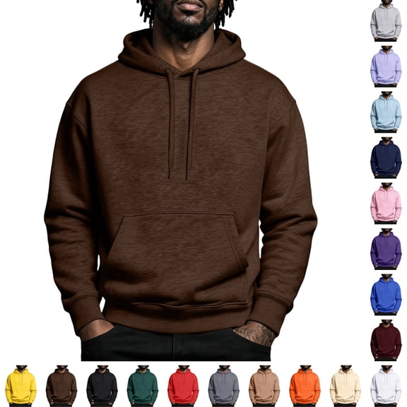 GrmtClth Hoodies for Men Relaxed‑Fit Long Sleeve Pullover Sweatshirt Drawstring Pocket Casual Daily‑Wear Hooded Tops