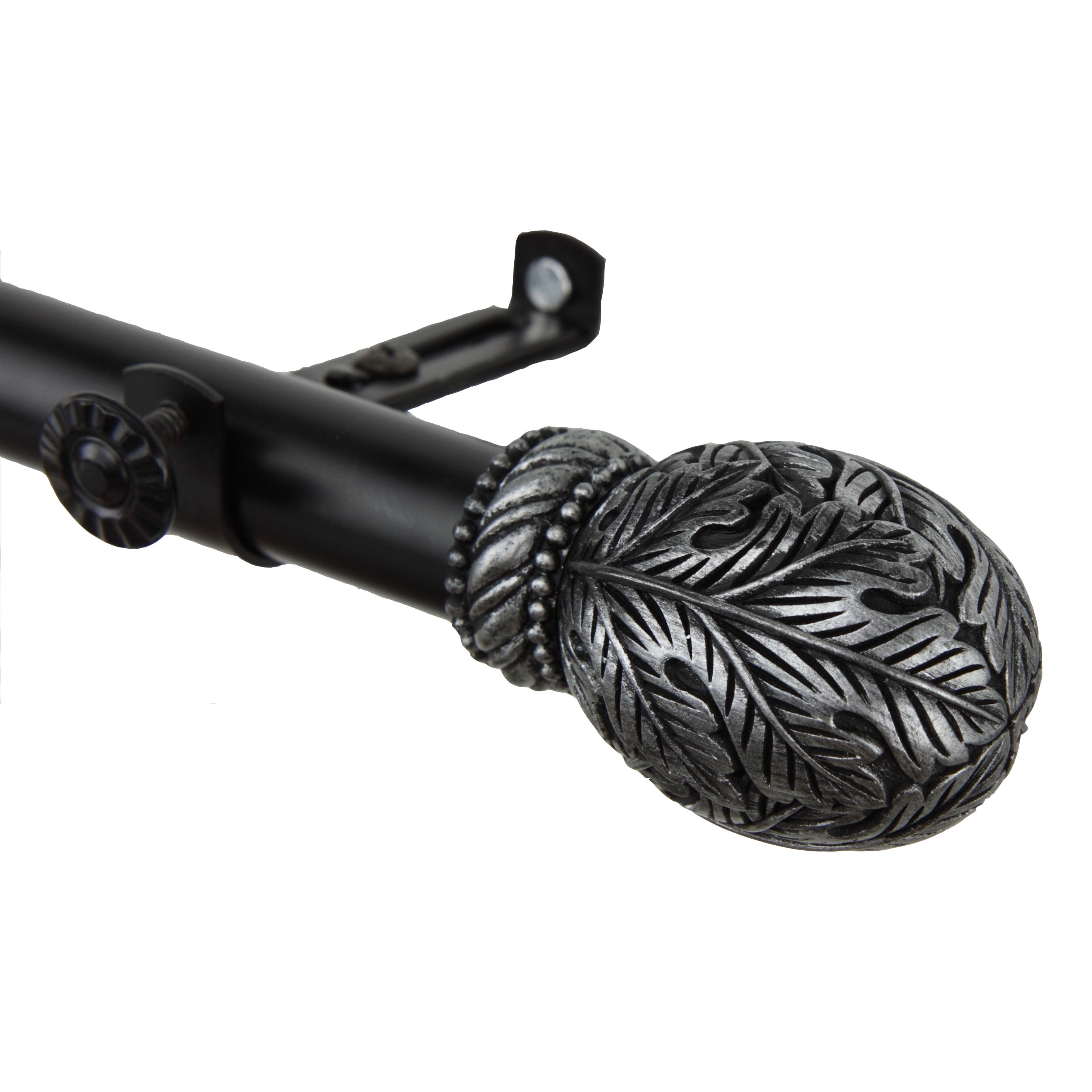 13/16" Dia Adjustable 48-84" Santino Curtain Rod in Black