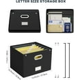thumbnail image 2 of File Organizer Box File Box for Letter Size Files Storage Hanging File Folder Organizer with Mesh Pocket on Lid Portable Filing Box with Handle for Office/Home/School( ), 2 of 8