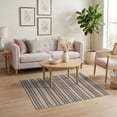 thumbnail image 3 of ODIKA 4'x6' Brown Beige Striped Modern Design Washable Area Rug Contemporary Patterned Aesthetic Pet Friendly, Non-Shedding for Bedroom, Reading Nook, 3 of 7