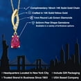 thumbnail image 2 of Gem Stone King 14K Yellow Gold Red Created Ruby and Lab Grown Diamond Pendant Necklace for Women | 1.08 Cttw | Gemstone July Birthstone | Pear Shape 8X5MM | With 18 inch Chain, 2 of 6