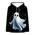 thumbnail image 4 of Frostluinai Halloween Fleece Hoodie for Women Flannel Fuzzy Hooded Sweatshirts Funny Ghosts Print Fluffy Sherpa Warm Pullover with Pocket S-2XL, 4 of 6