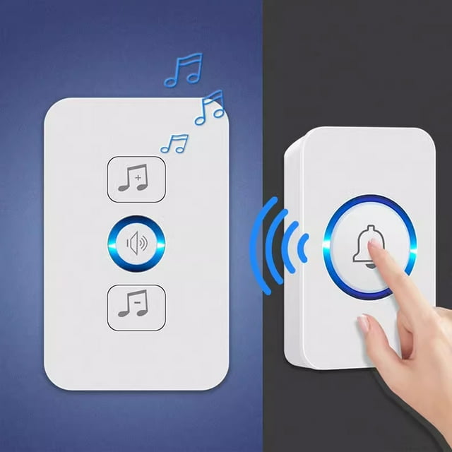 Jusqu'à 40 % de Réduction sur les Cadeaux Oefntac Sonnette Sans Fil Carillon Maison Sonnette Intelligente 61 Chansons Alarme Beeper