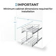 thumbnail image 5 of Home Zone Living 11” Width x 20” Depth 2 Shelves Pull Out Storage Organizer, Silver, 5 of 10