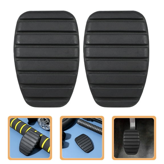 MUSEYA 5Pcs Car Brake Accelerator Pedal Cover Black Rubber High Temperature Resistance Suitable for Drivers