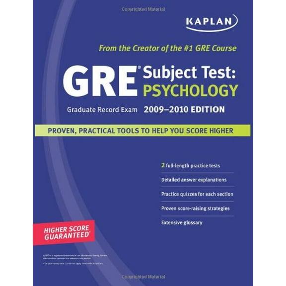 Pre-Owned Kaplan GRE Exam Subject Test 2009-2010: Psychology (Kaplan GRE Psychology) Paperback