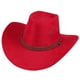 thumbnail image 1 of Sombrero de vaquero de ala ancha Fdelink, unisex, cómodo, de poliéster, color rojo, 1 of 2