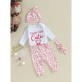 thumbnail image 4 of Infant Baby Girls 4Pcs Christmas Outfits 3M 6M 12M Long Sleeve Romper Pants Headband Set Newborn Clothes, 4 of 10